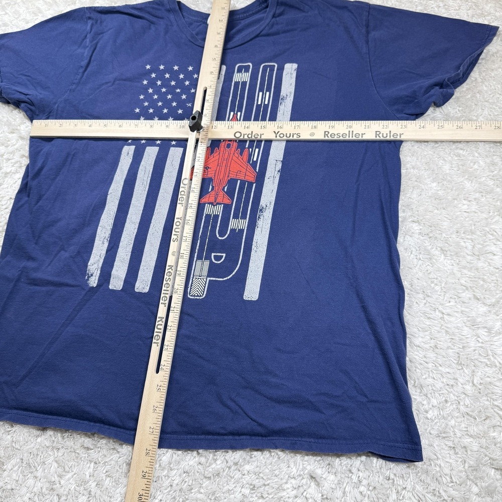 American Flag Fighter Jet T Shirt Mens XL Patriotic Aviation USA Dadcore Merica - Picture 3 of 9